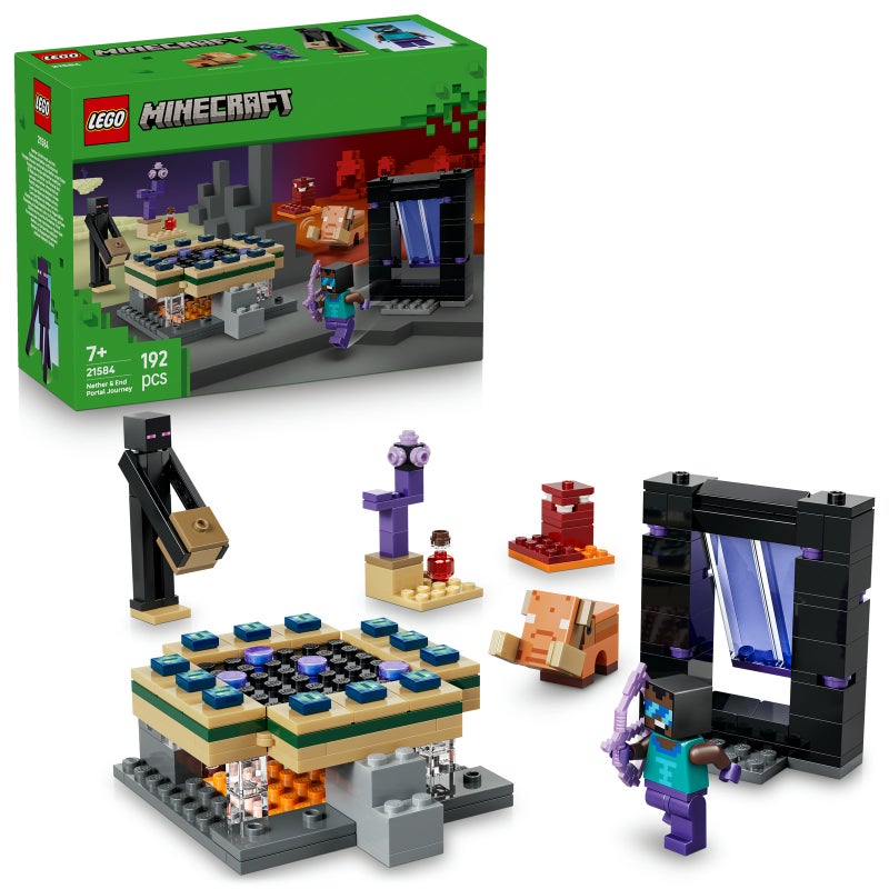 LEGO Minecraft Nether & End Portal Journey 21584 Building Toy Set (192 Pieces) - Image 1